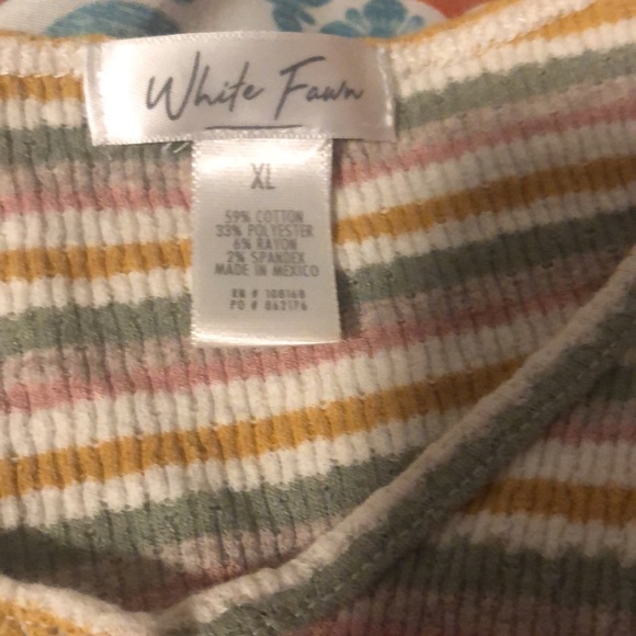 Cheap store pink green button cropped long sleeve top xl - Picture 4 of 5